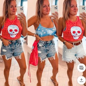 Graphic Tank Top with Bralette